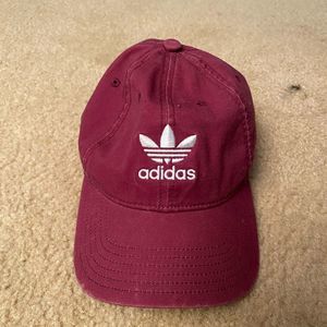 Maroon Vintage Style Adidas Adjustable Dad Hat